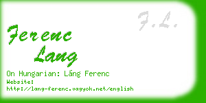 ferenc lang business card