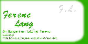 ferenc lang business card